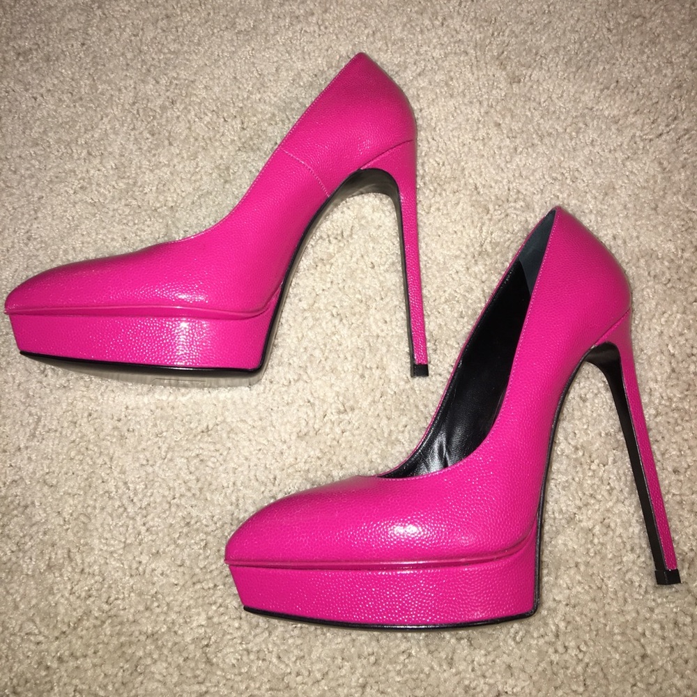 Saint Laurent Fuchsia Platform Heels - image 2